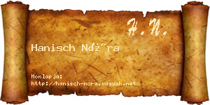 Hanisch Nóra névjegykártya
